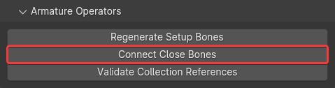 Connect close bones button