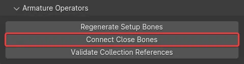 Connect close bones button